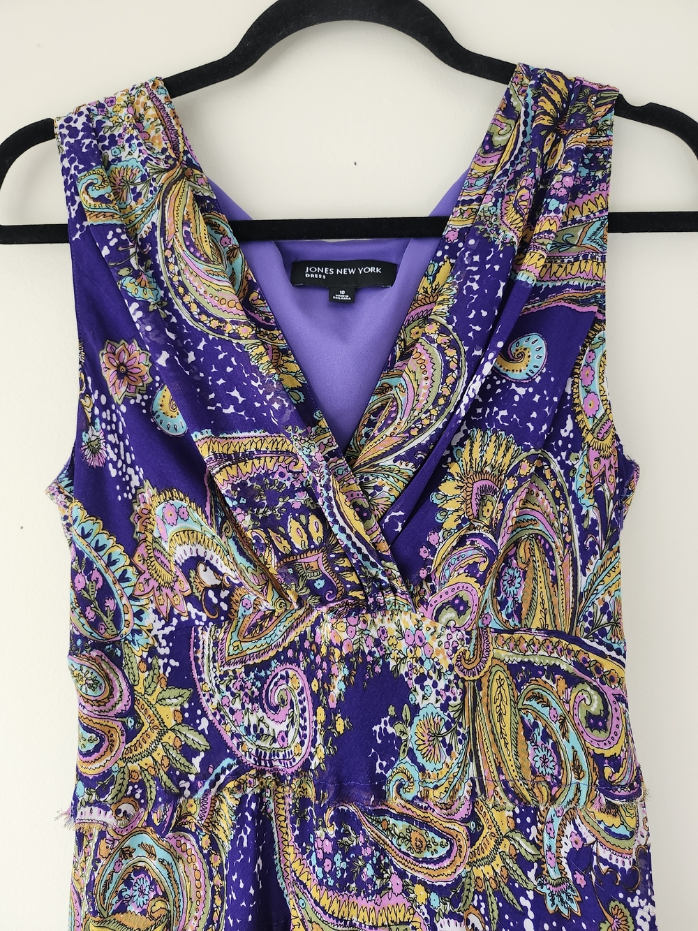 Vibrant Purple Paisley Tiered Maxi Dress - Picture 3 of 8